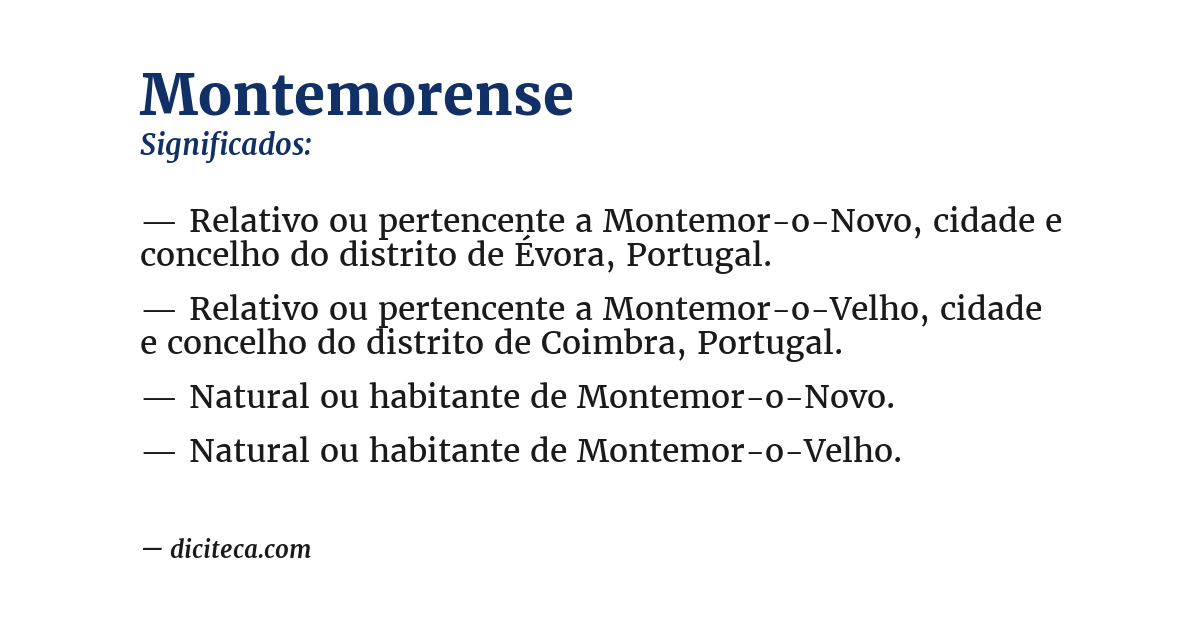 Significado de montemorense