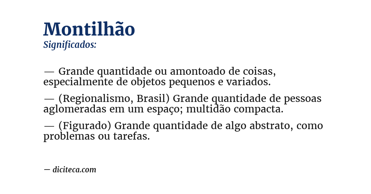Significado de montilhão