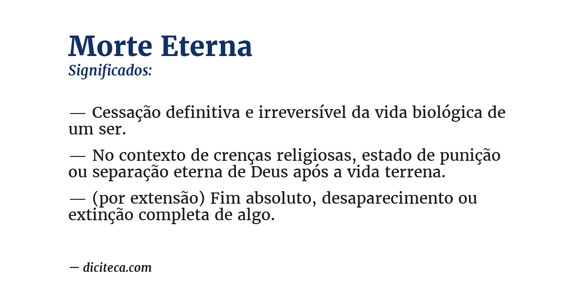 Significado de morte eterna