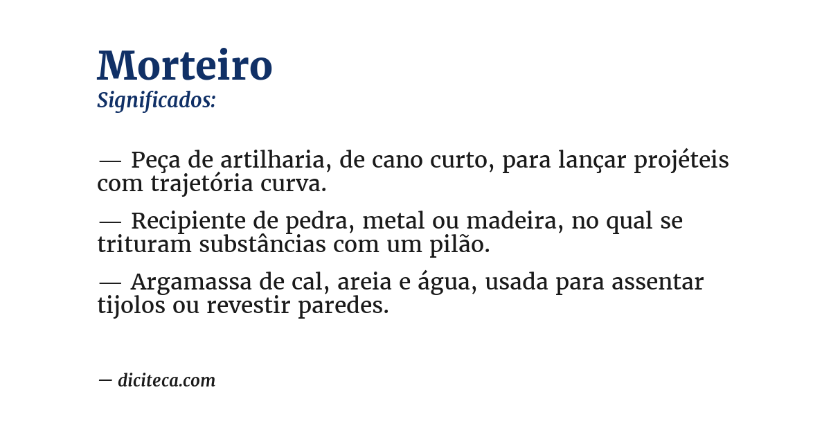 Significado de morteiro