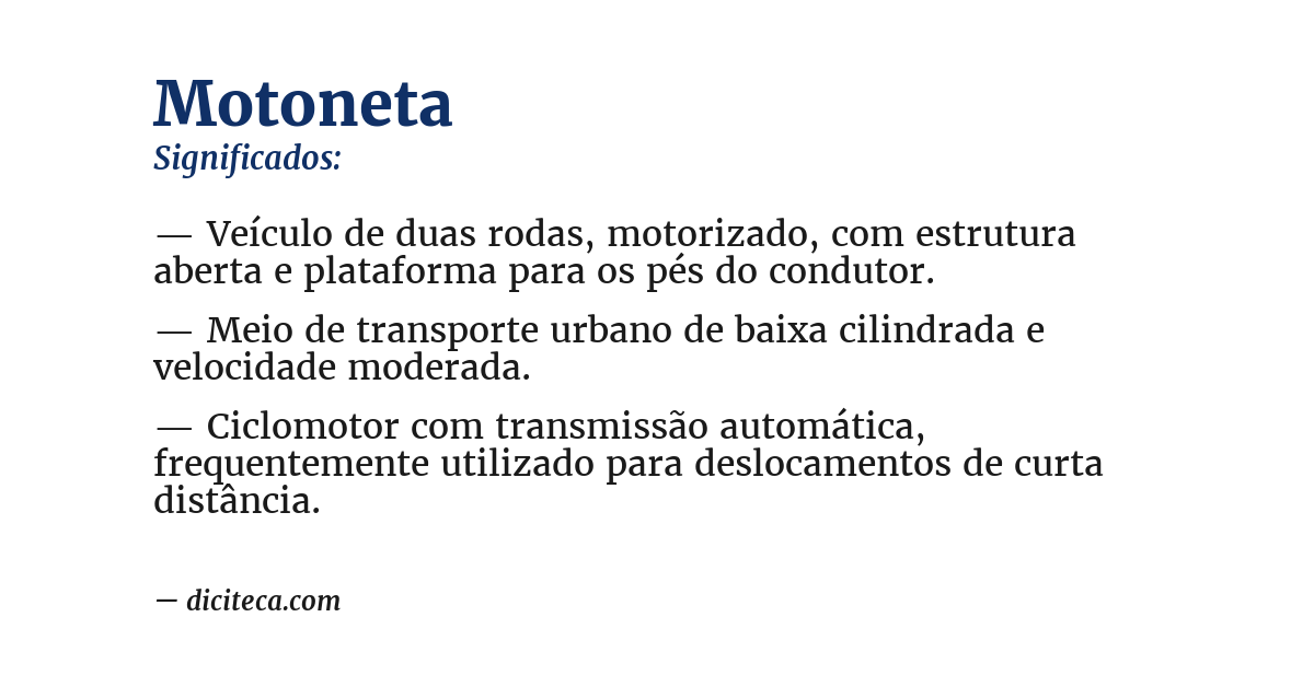 Significado de motoneta