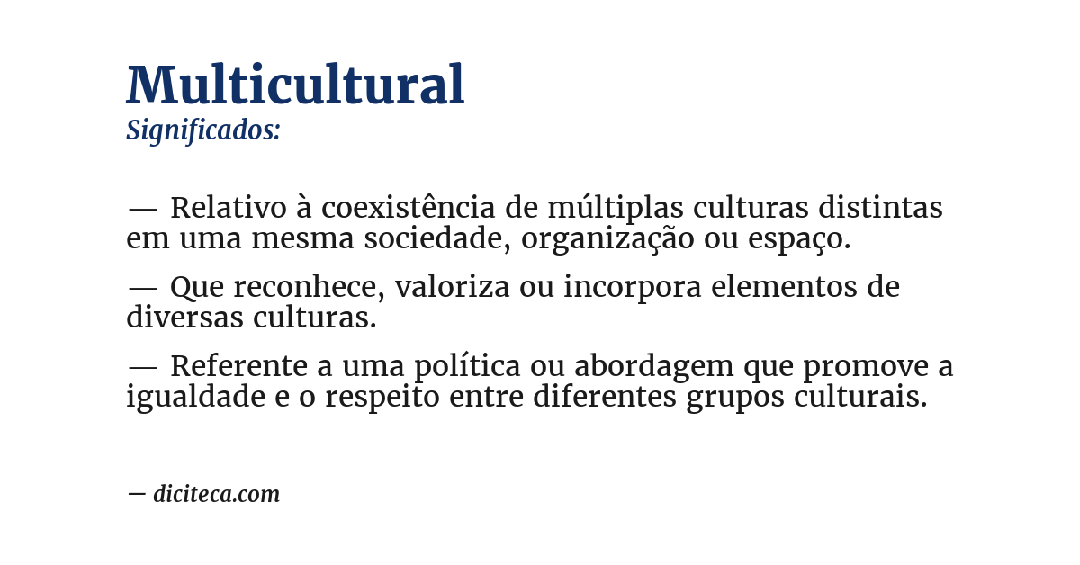 Significado de multicultural