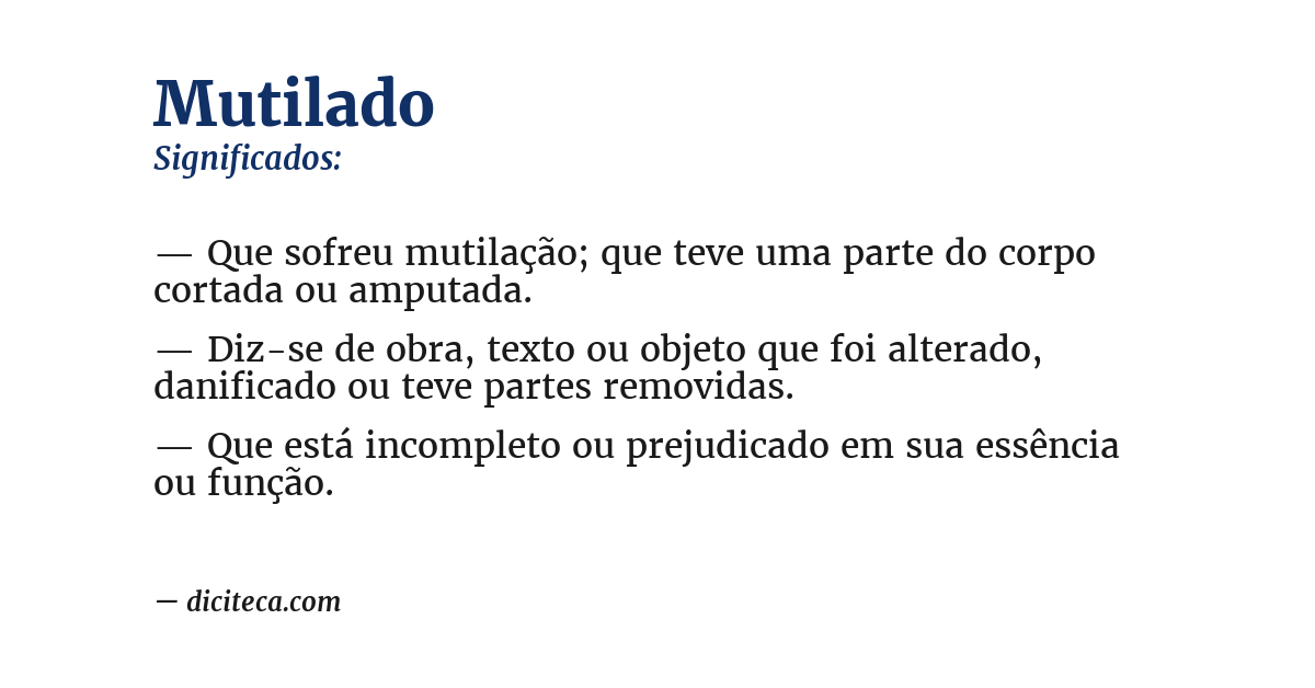 Significado de mutilado