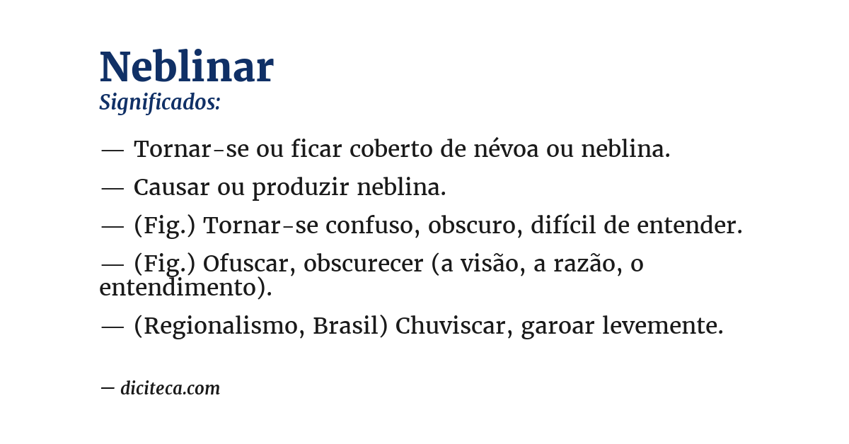 Significado de neblinar