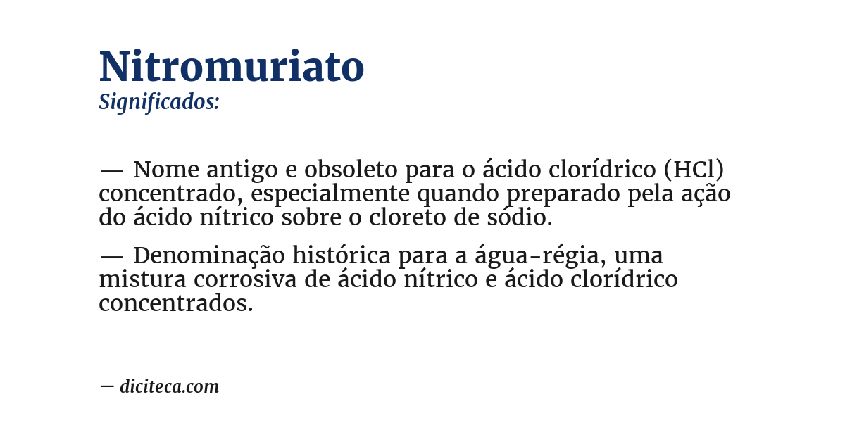 Significado de nitromuriato