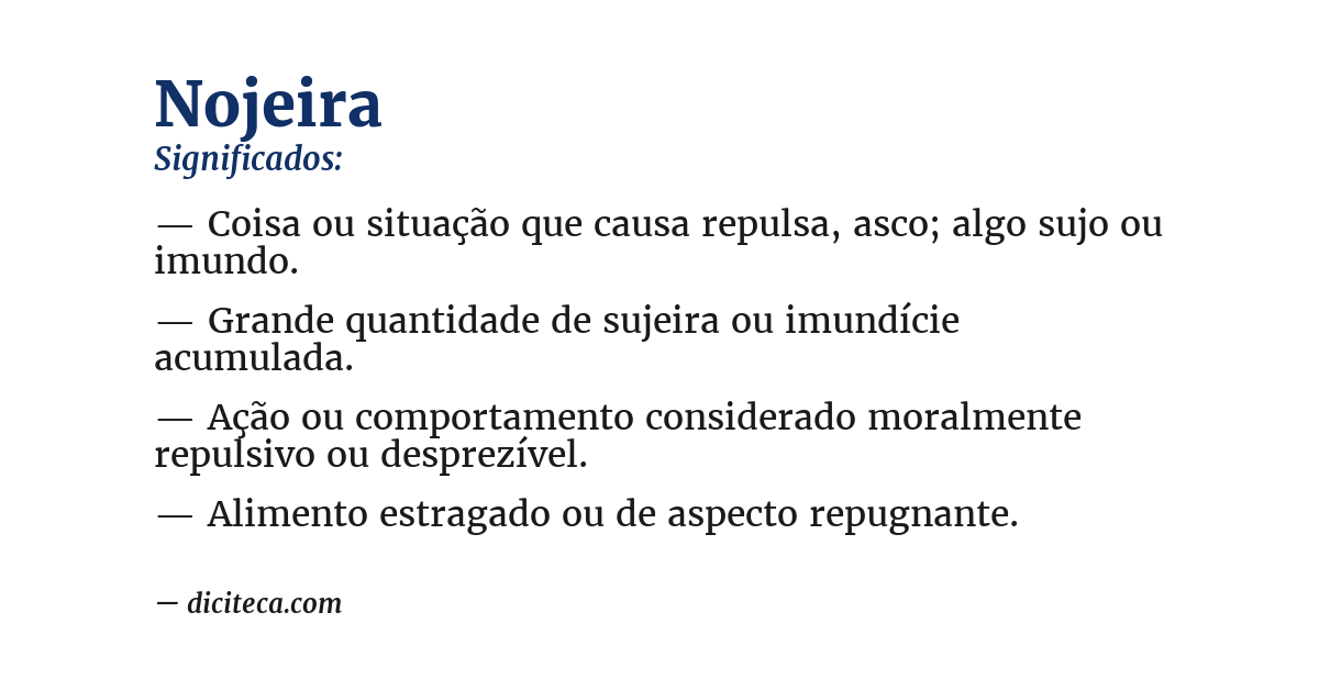 Significado de nojeira