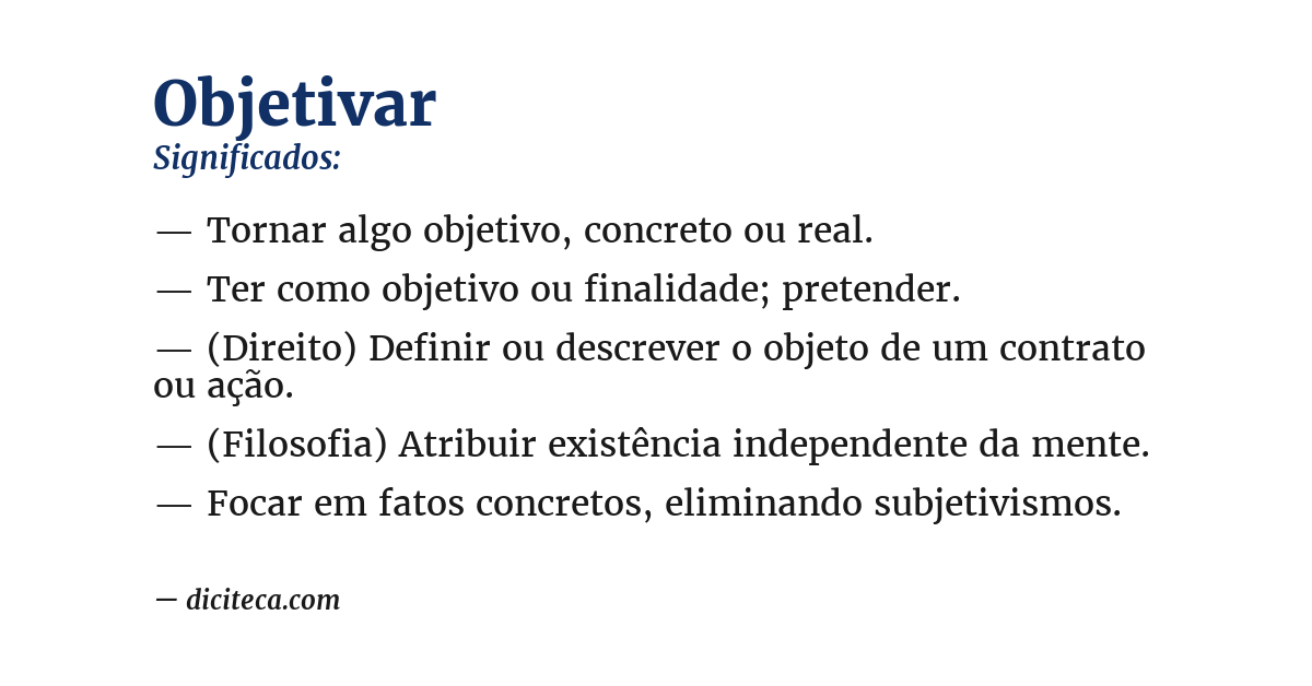 Significado de objetivar