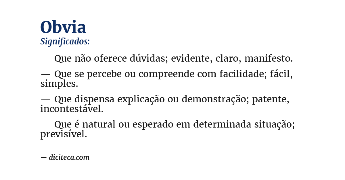 Significado de obvia