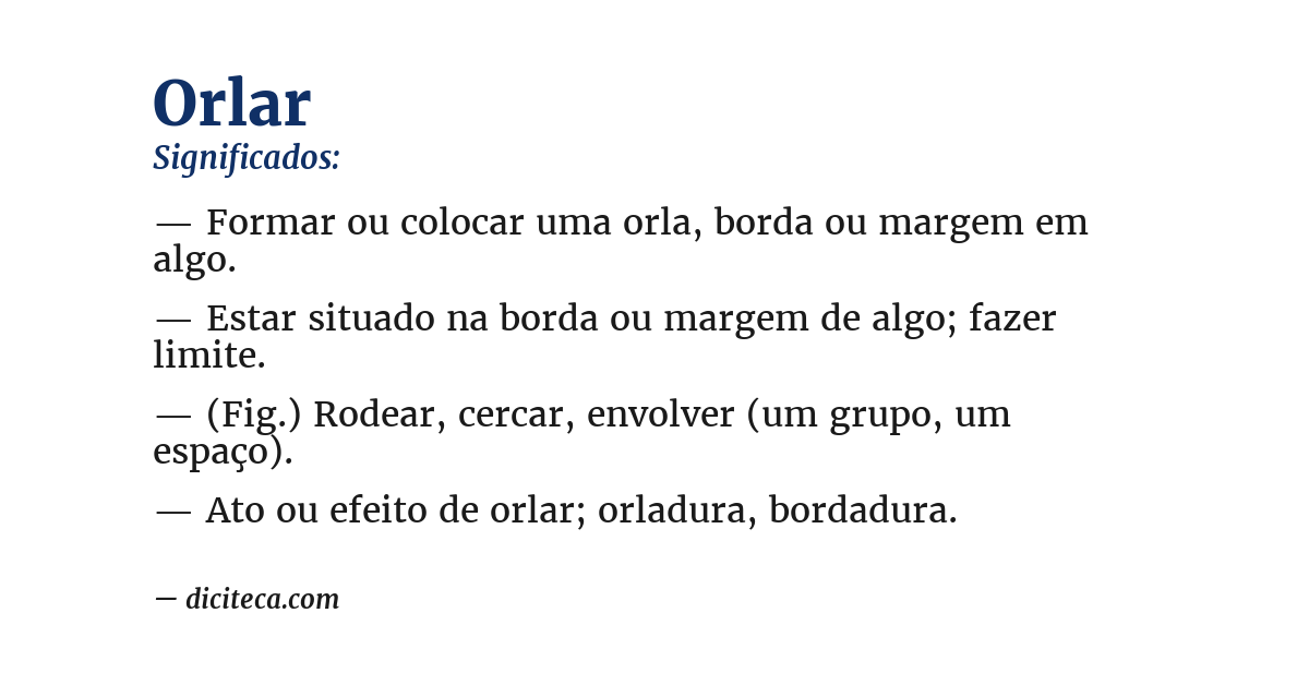 Significado de orlar