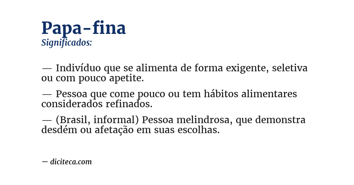 Significado de papa-fina
