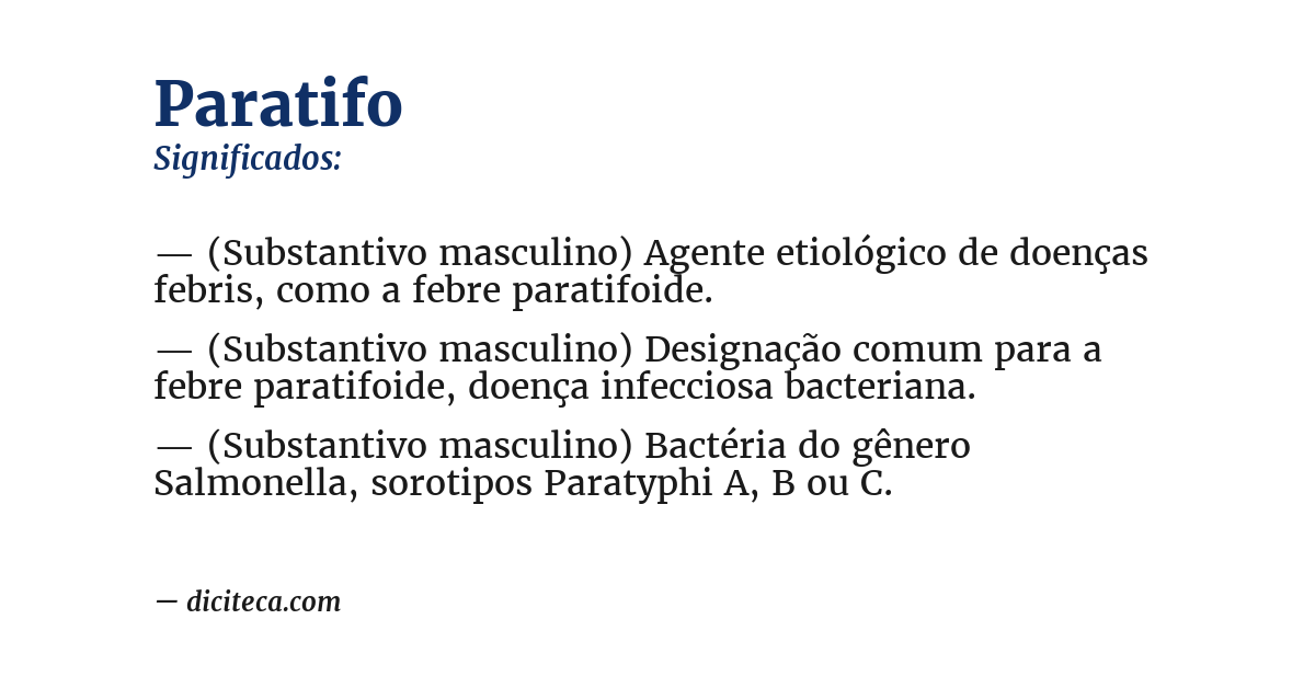 Significado de paratifo