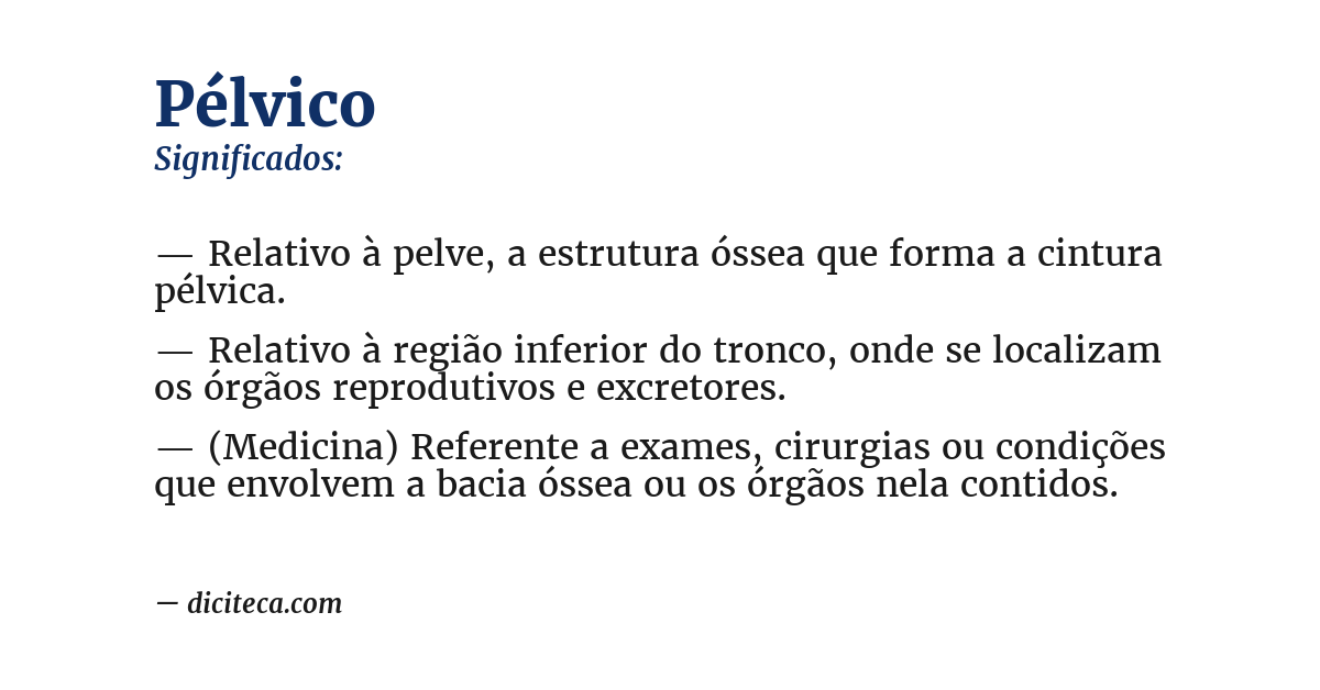 Significado de pélvico