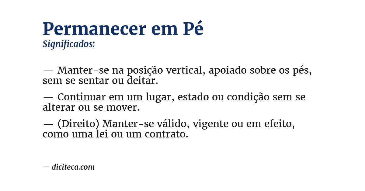Significado de permanecer em pé
