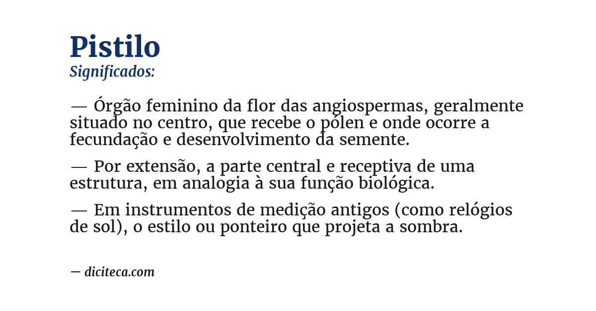Significado de pistilo