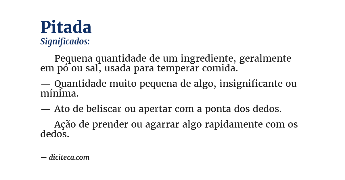 Significado de pitada