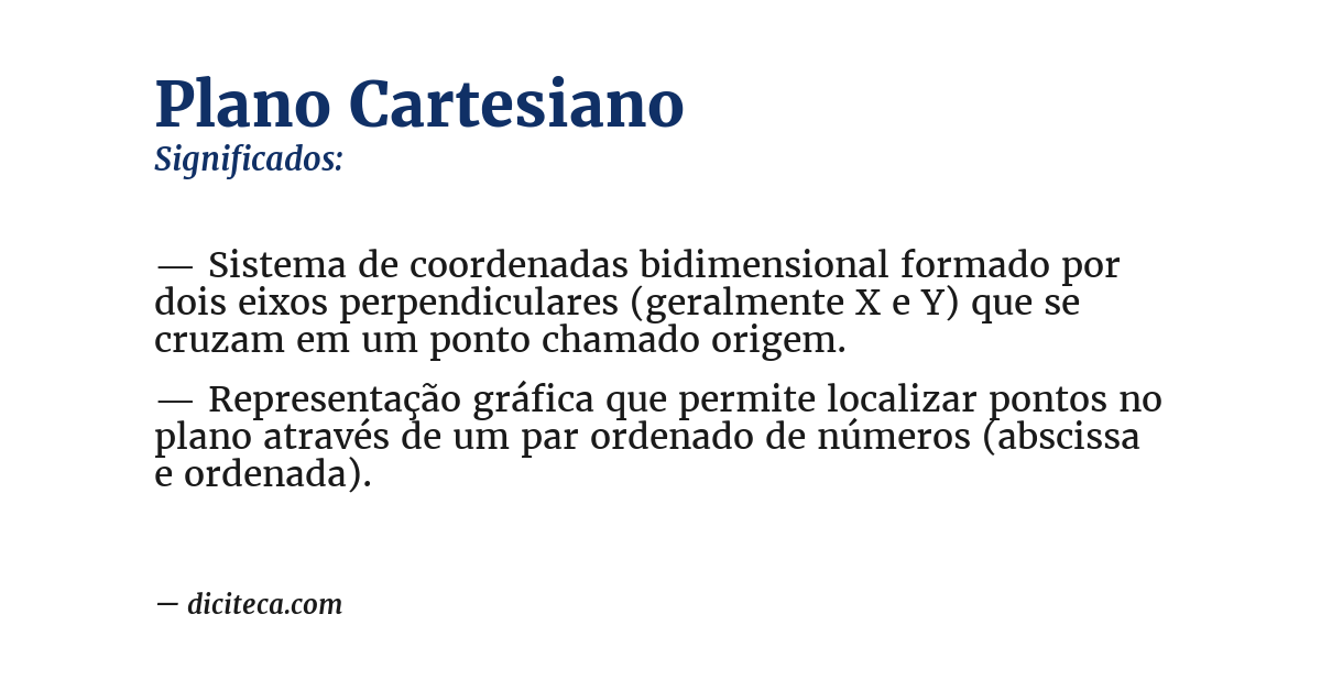 Significado de plano cartesiano