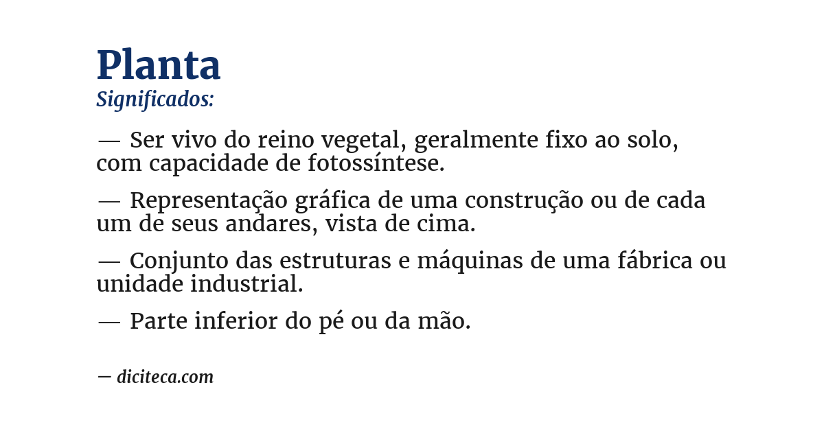 Significado de planta