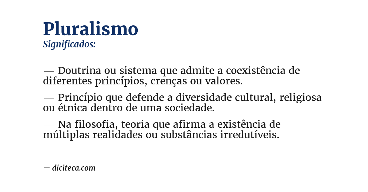 Significado de pluralismo