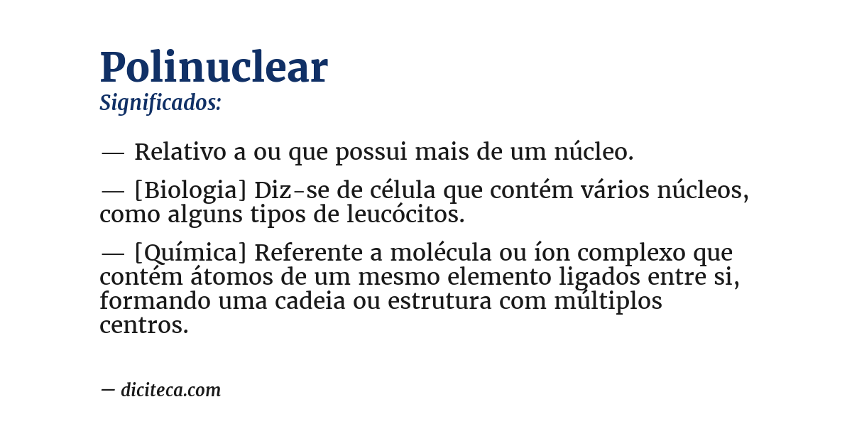 Significado de polinuclear