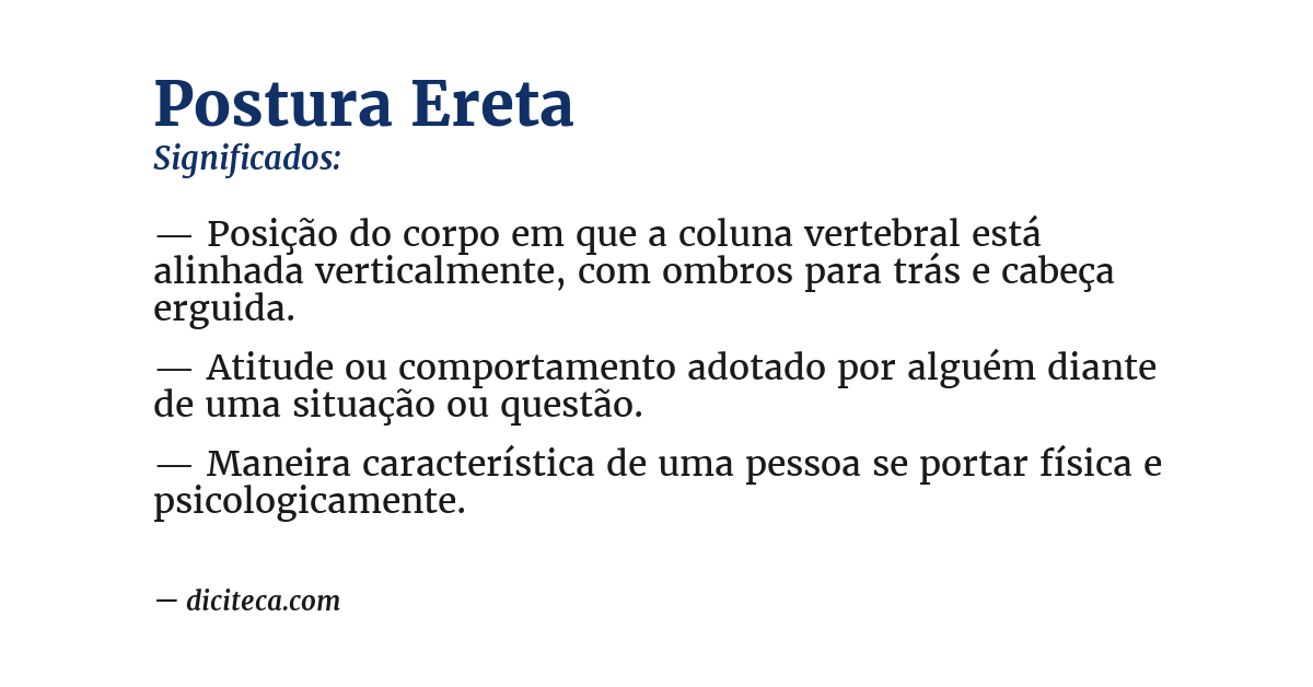 Significado de postura ereta