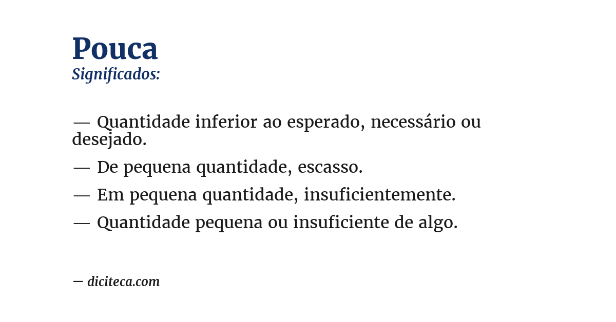 Significado de pouca