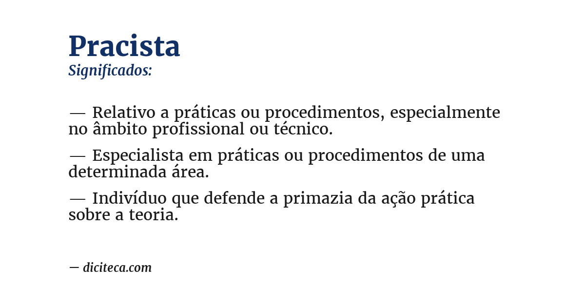 Significado de pracista