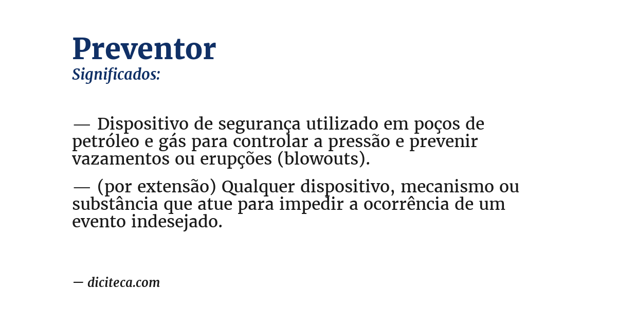 Significado de preventor