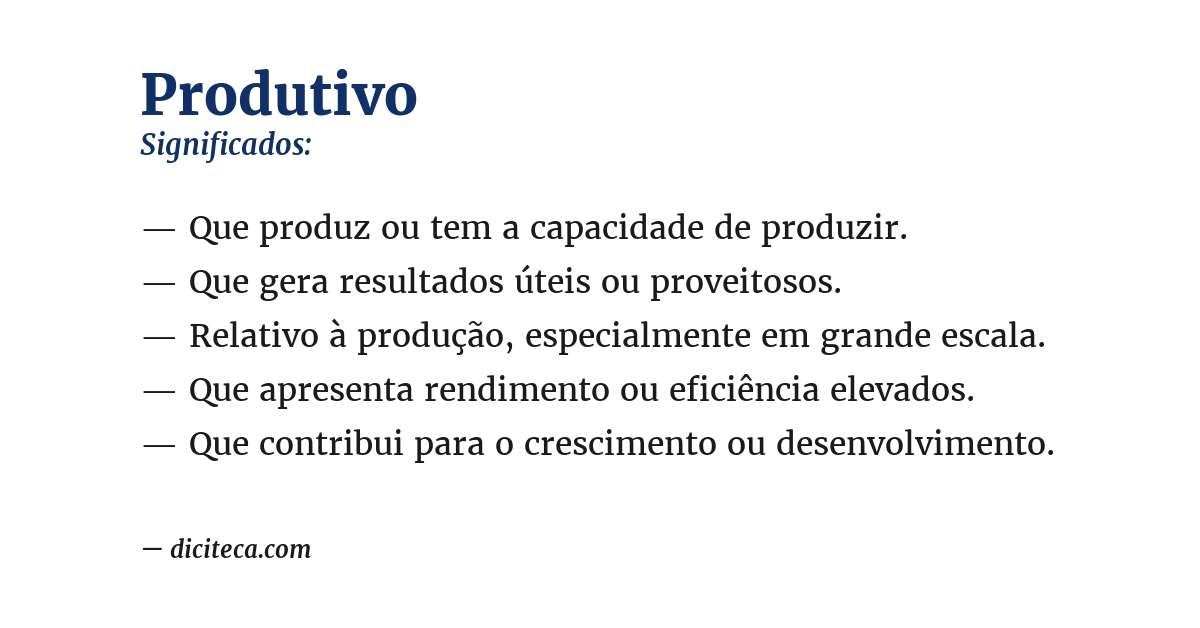 Significado de produtivo