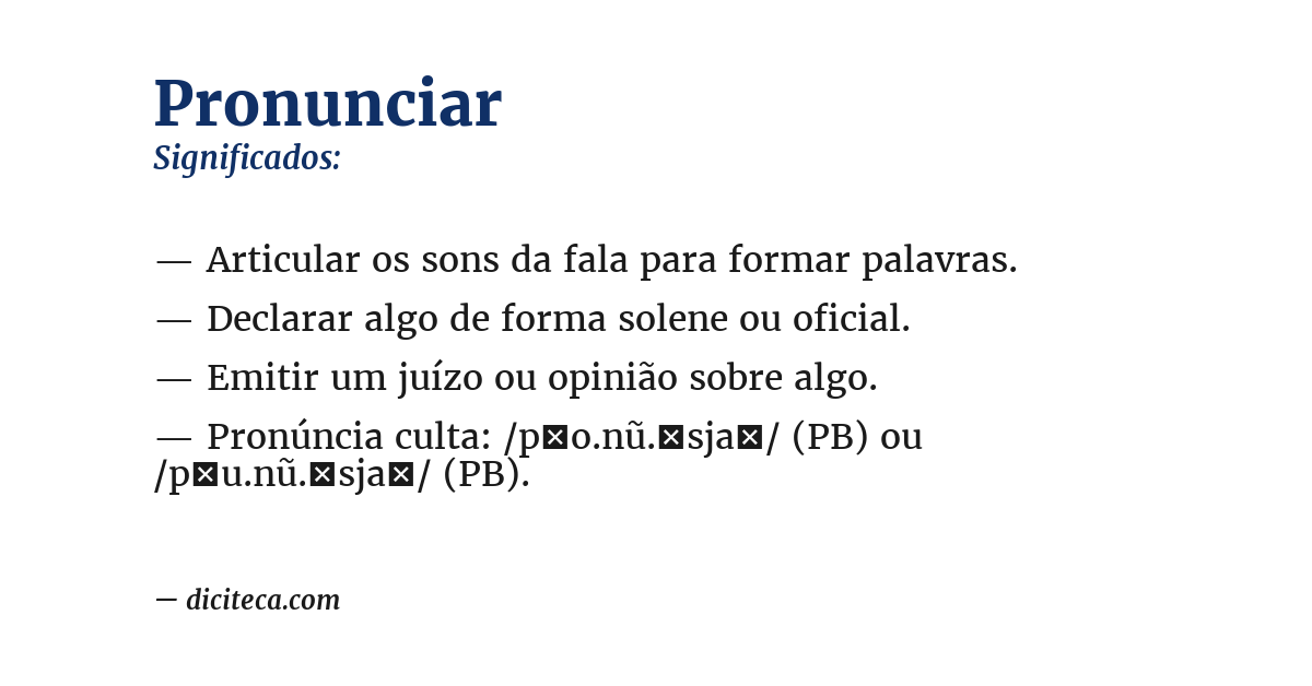 Significado de pronunciar