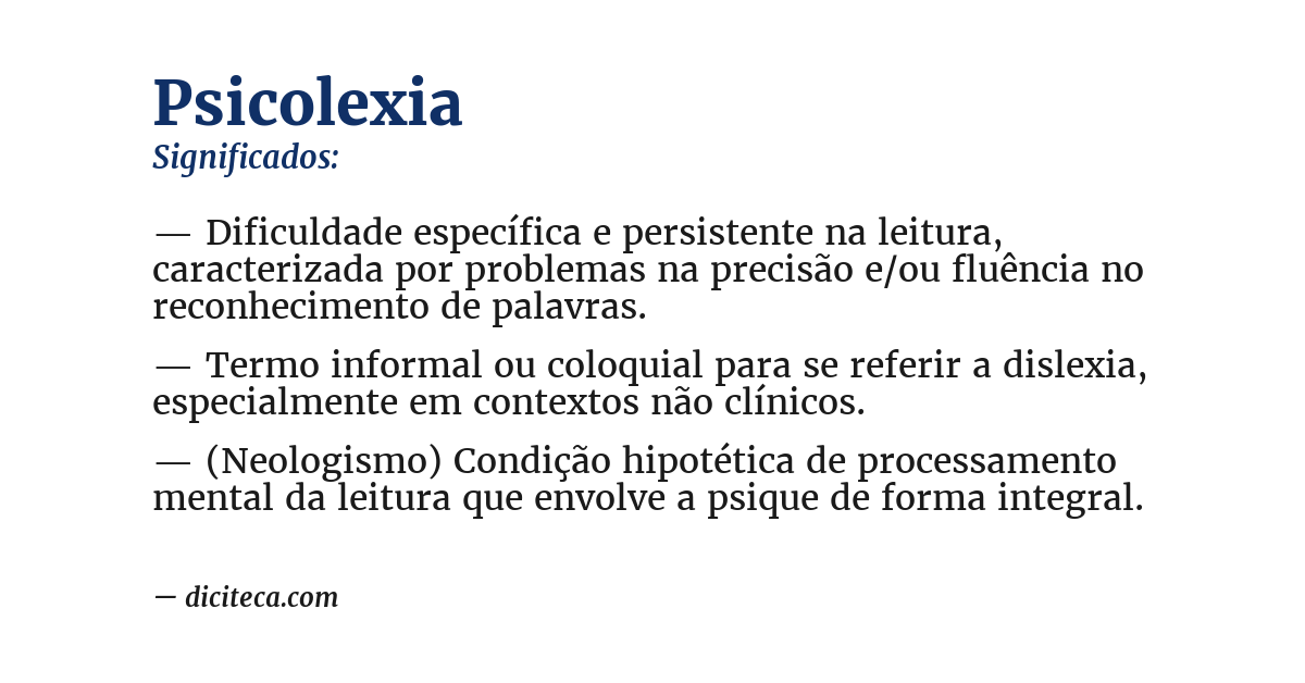 Significado de psicolexia
