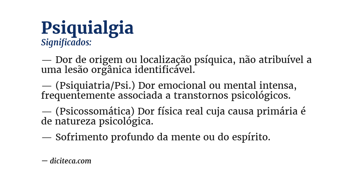 Significado de psiquialgia