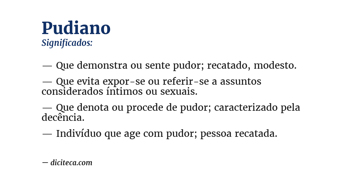 Significado de pudiano