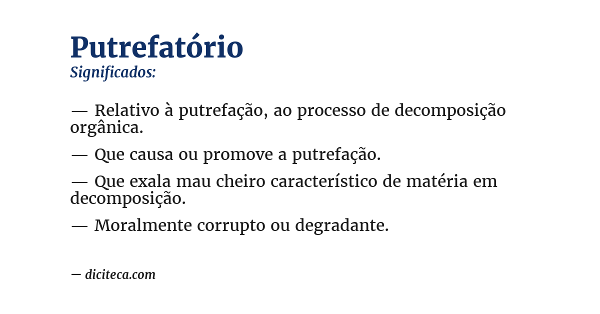 Significado de putrefatório