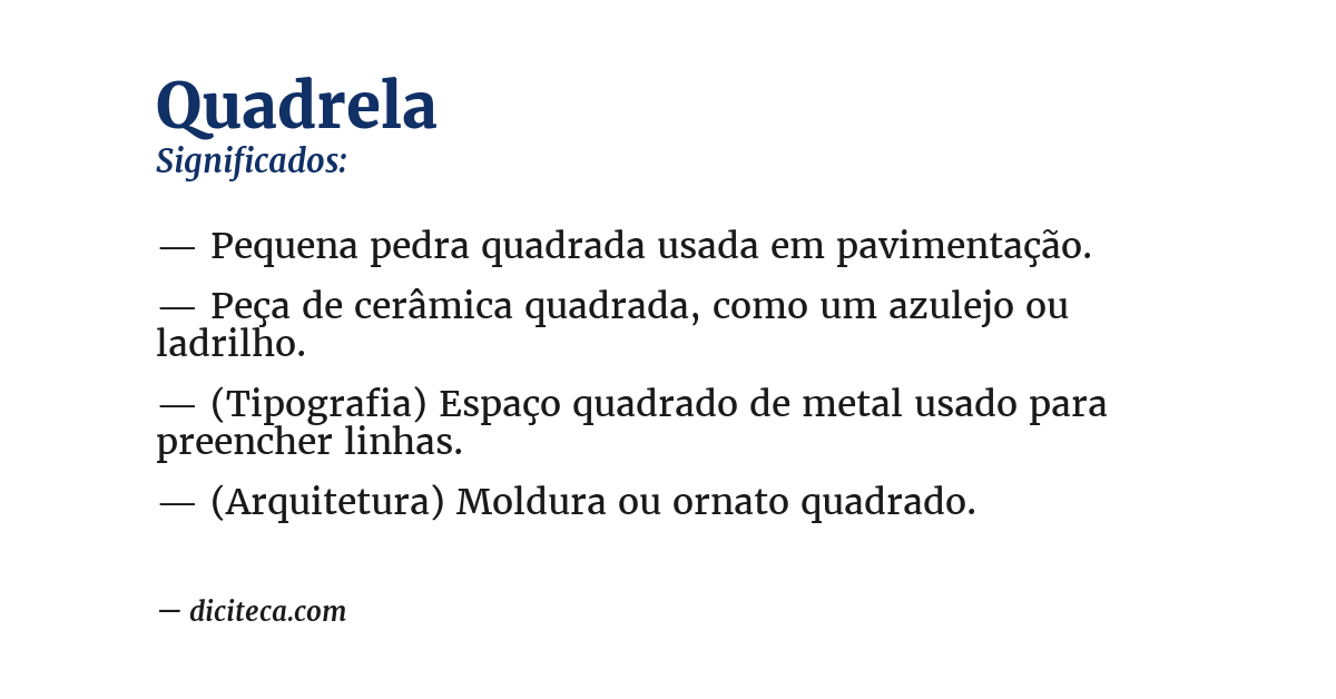 Significado de quadrela