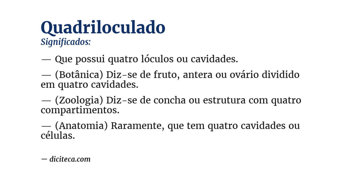 Significado de quadriloculado