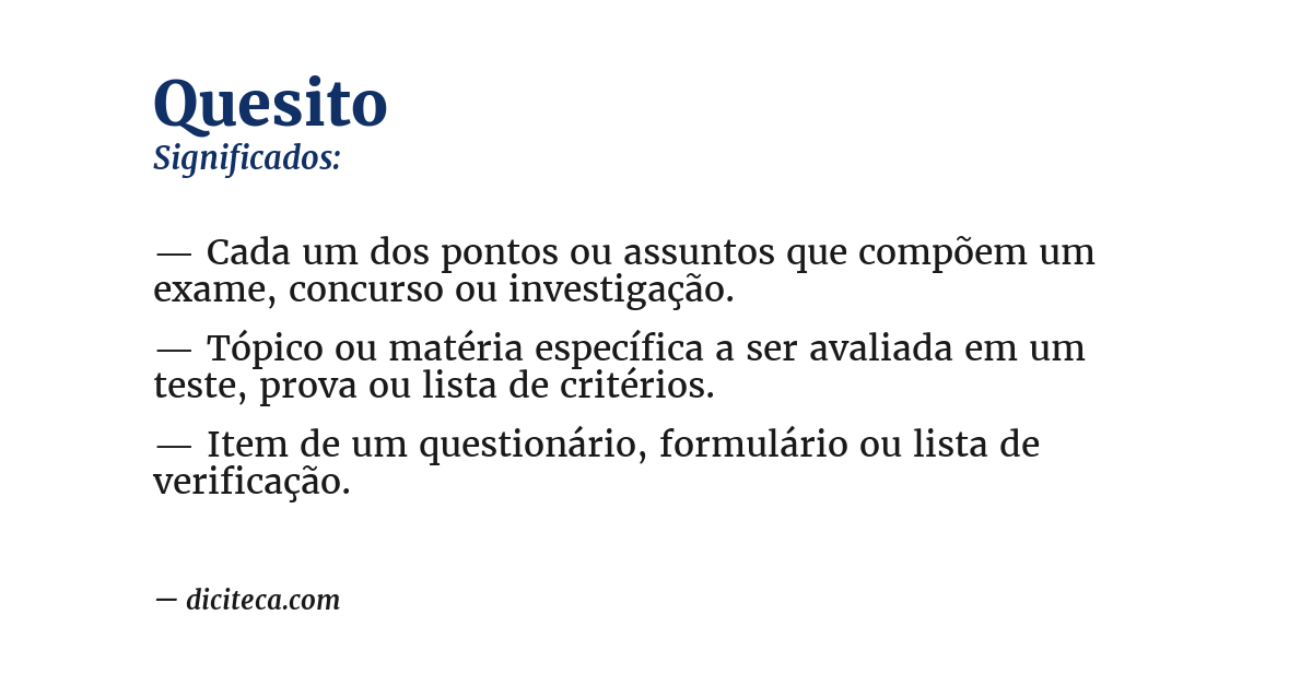 Significado de quesito