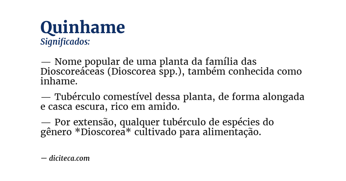 Significado de quinhame