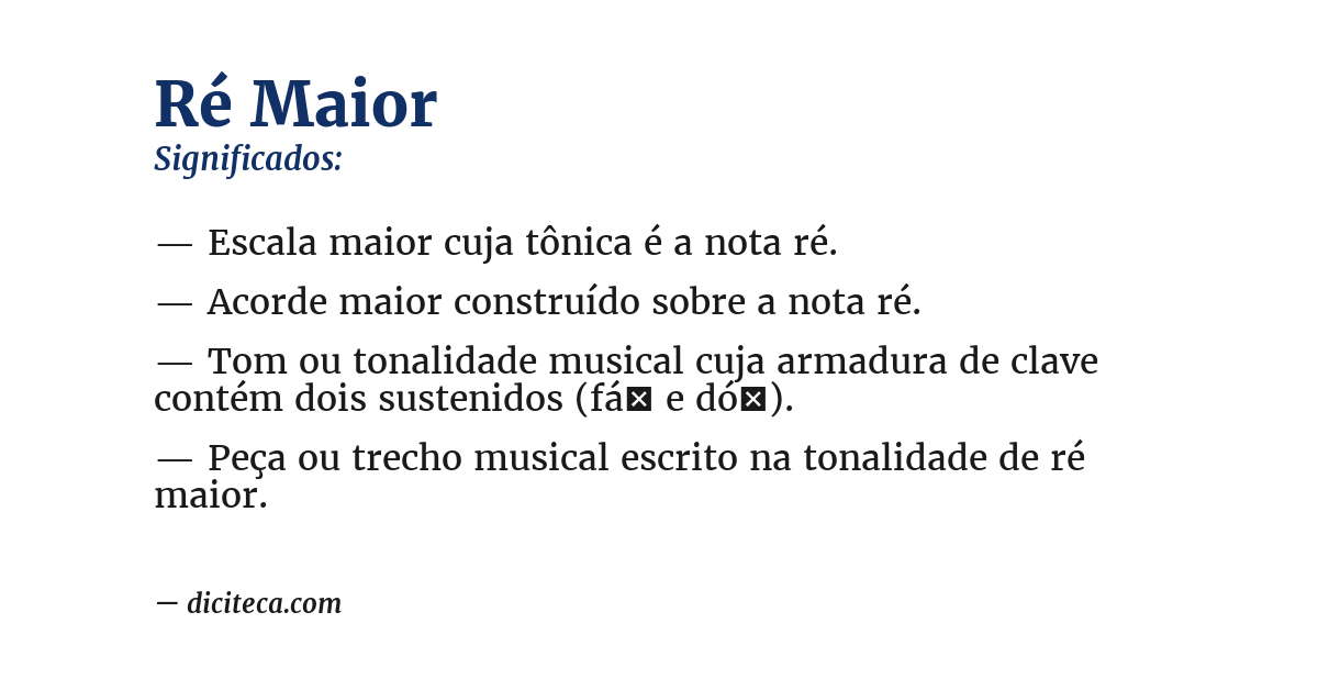 Significado de ré maior