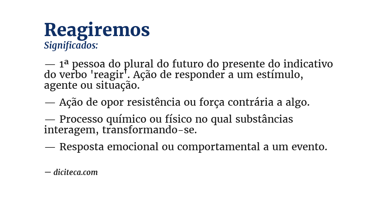 Significado de reagiremos
