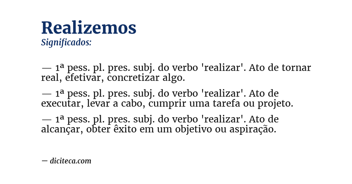 Significado de realizemos