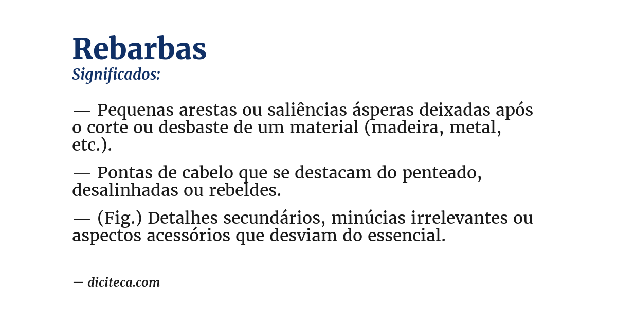 Significado de rebarbas
