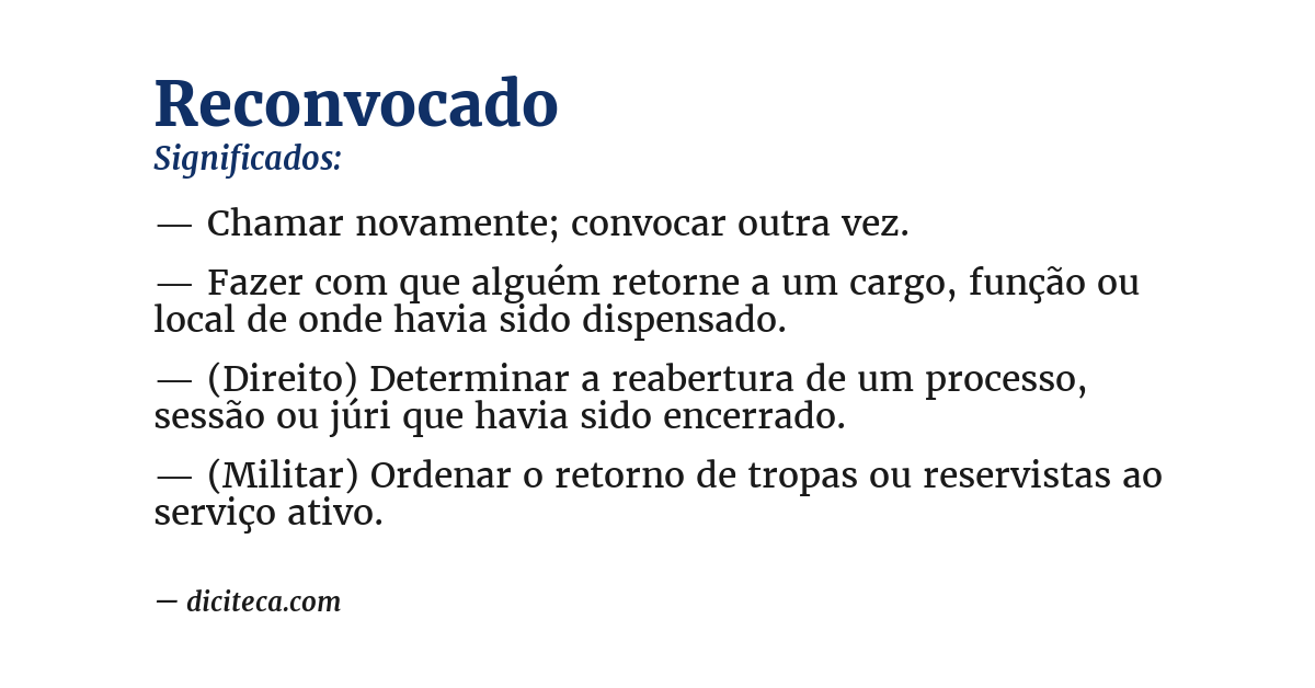Significado de reconvocado