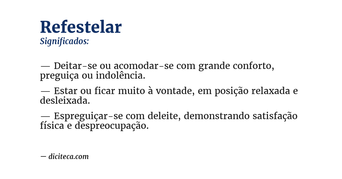 Significado de refestelar