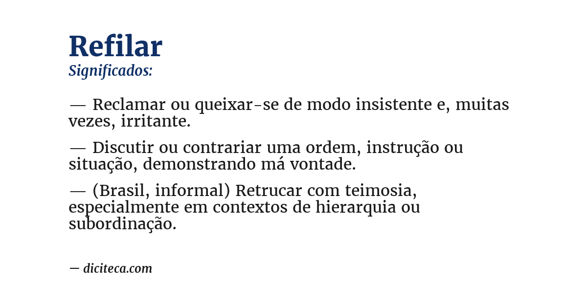 Significado de refilar
