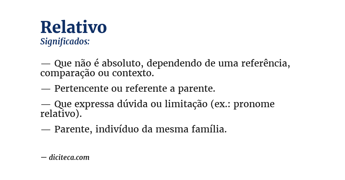 Significado de relativo