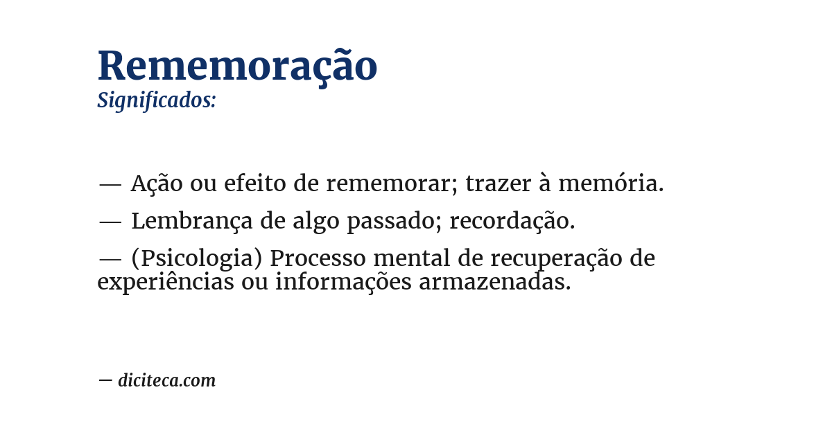 Significado de rememoração