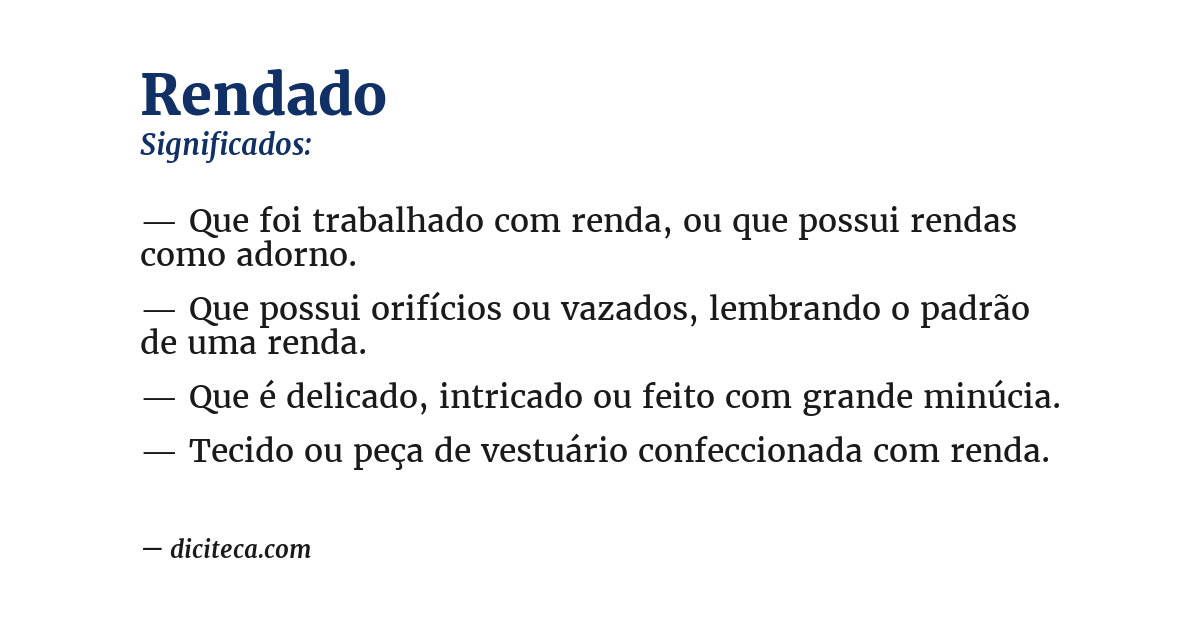 Significado de rendado