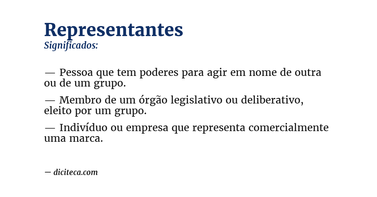 Significado de representantes