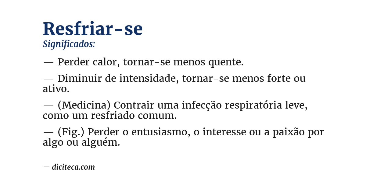 Significado de resfriar-se