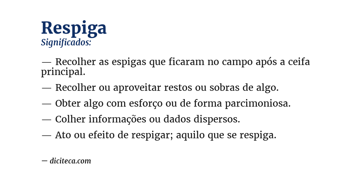 Significado de respiga